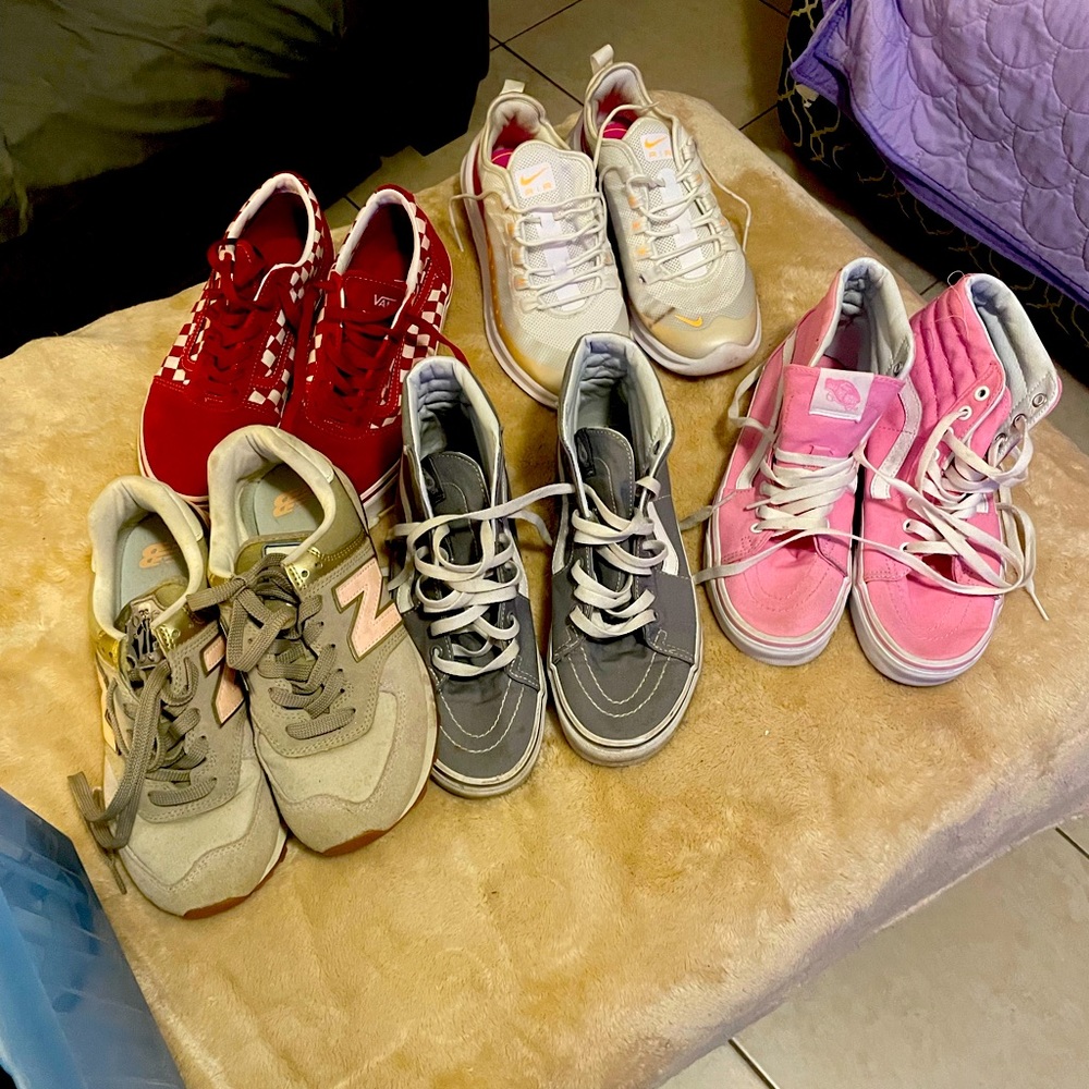 Lot of FIVE pairs of women’s size 8 sneakers